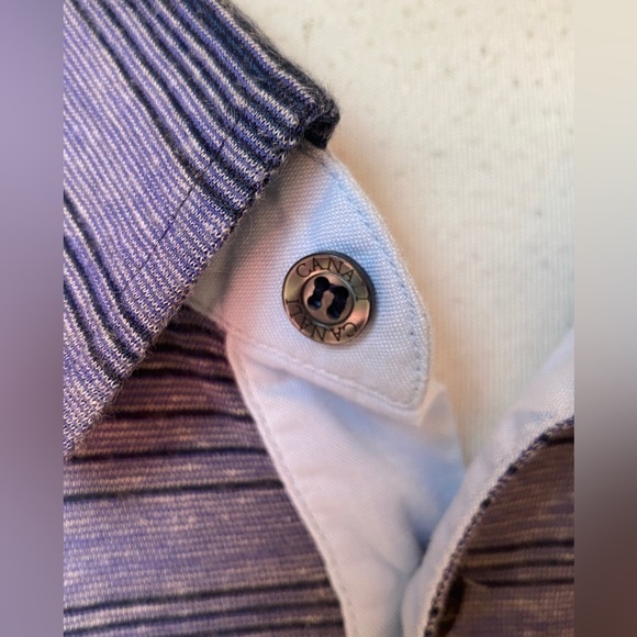 Canali Polo shirt in Blue and Lavender stripes - EUC - Picture 4 of 5